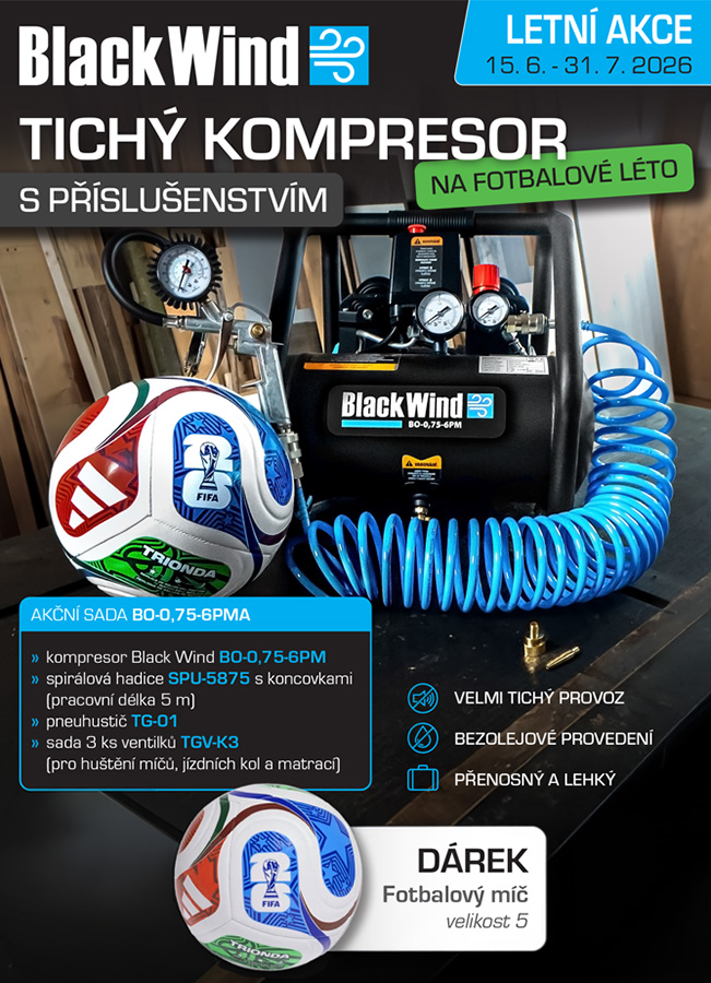 Akční sada Black Wind BO-0,75-6PMA + míč TRIONDA zdarma